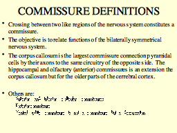 COMMISSURE DEFINITIONS