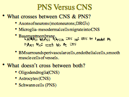 PNS Versus CNS
