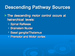 Descending Pathway Sources