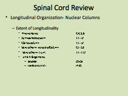 Spinal Cord Review